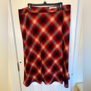 Pendleton Virgin Wool Red Scottish Tartan Plaid A-Line Midi Skirt